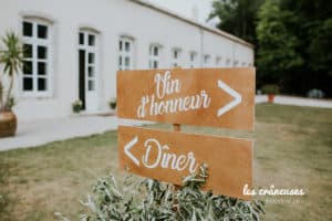 Chateau Autigny la Tour - Mariage - Nancy - Signalétique - Panneau bois - Wedding planner - Les crâneuses