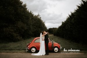 Fiat 500 mariage - Amiens - Les crâneuses - Couple - Voiture mariés