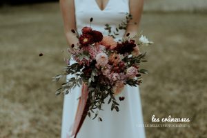 Bouquet mariée - Rouge - Orange - Rose - Fleurs mariage