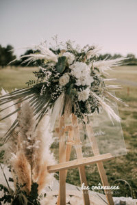 panneau bienvenue mariage, panneau plexi, décoration bohème